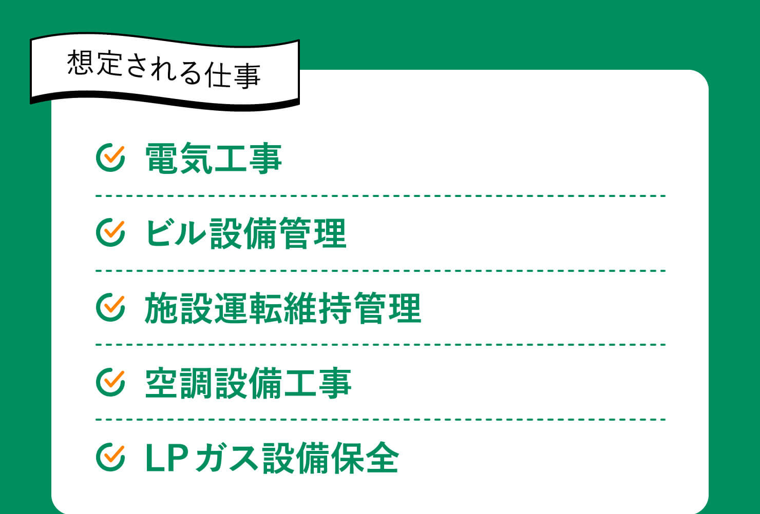 想定される仕事