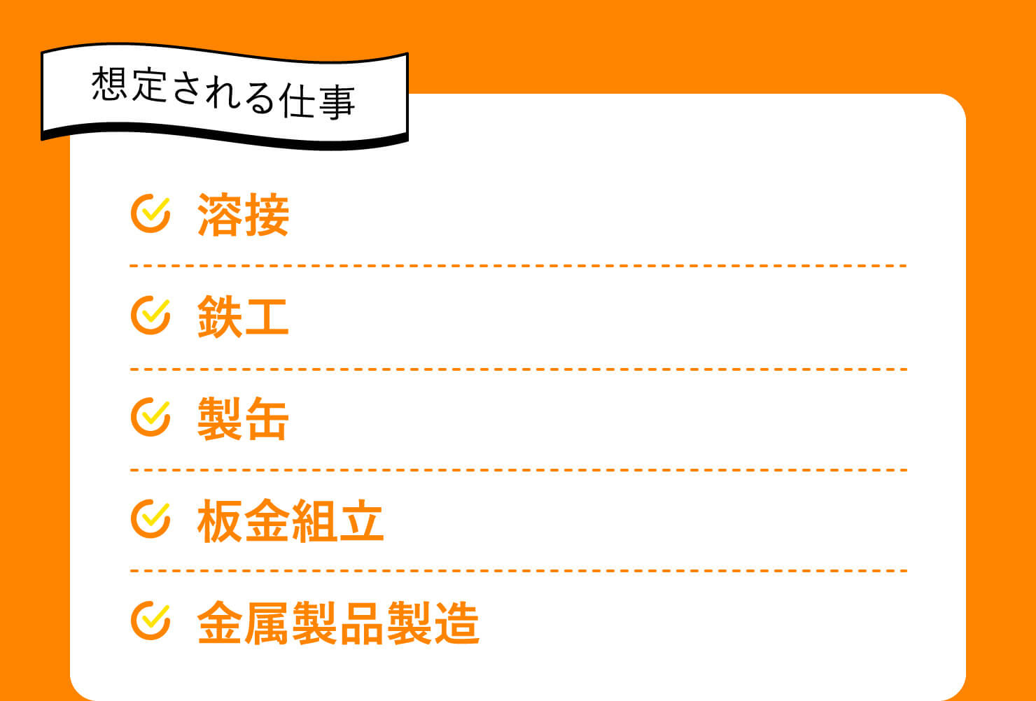 想定される仕事